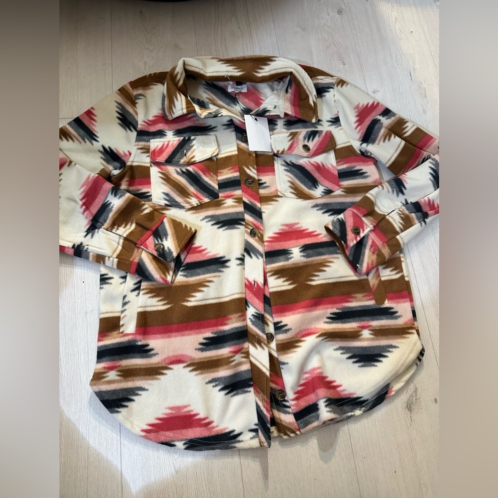 new weekends everyday shacket print